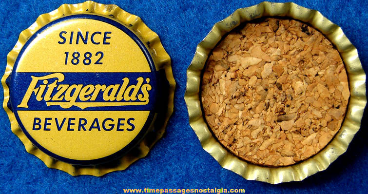 (33) Old Unused Cork Lined Fitzgerald’s Beverages Soda Bottle Caps