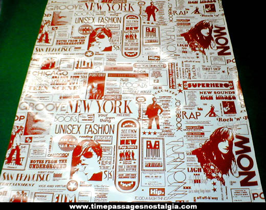 1960s Hippy or Beatnik Underground Advertising Vinyl Wall Covering