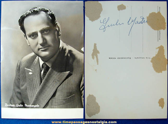 Old Autographed Giulio Mastrangelo Real Photo Post Card