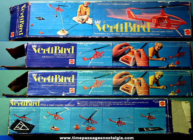 Boxed ©1971 Mattel Vertibird Helicopter Toy Set
