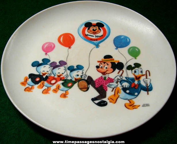 Colorful Old Mickey Mouse Club Character Childrens Dinner Plate