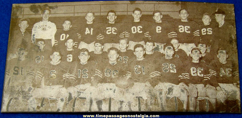Old High School Football Team Copper Metal Printing Plate