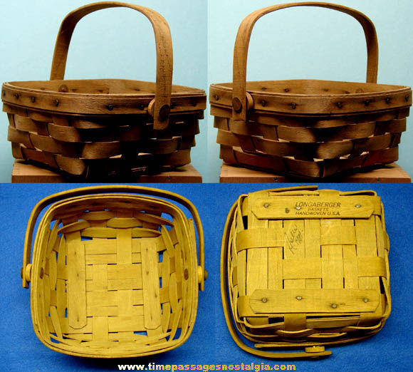 1984 Wooden Longaberger Basket With Handle