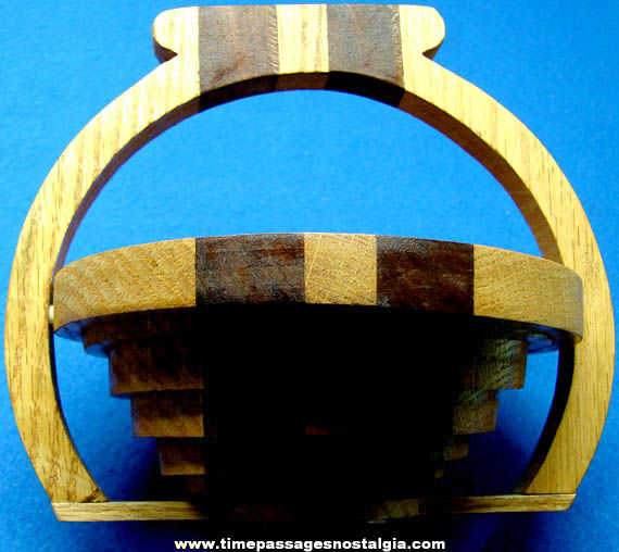Wooden Spiral Basket With Handle