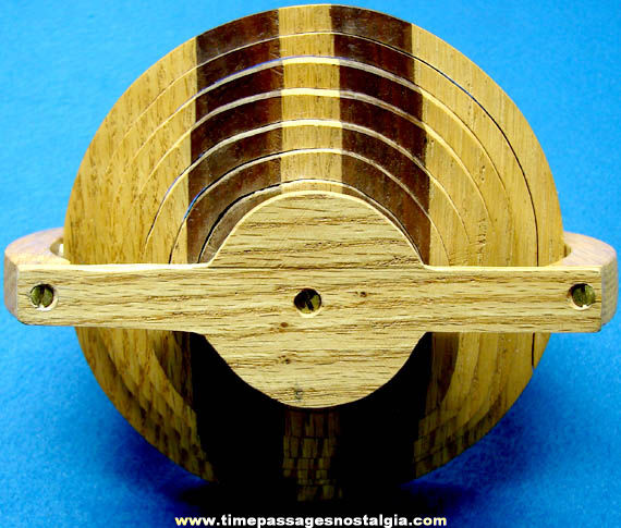 Wooden Spiral Basket With Handle
