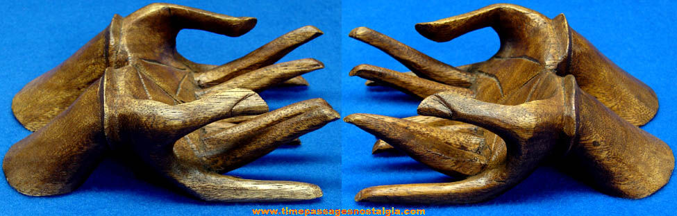 Old Set of Carved Wooden Hands