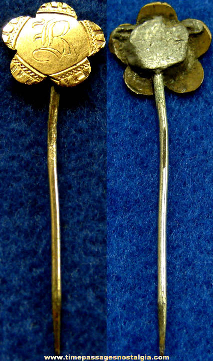 Old English Monogramed Flower Jewelry Stick Pin
