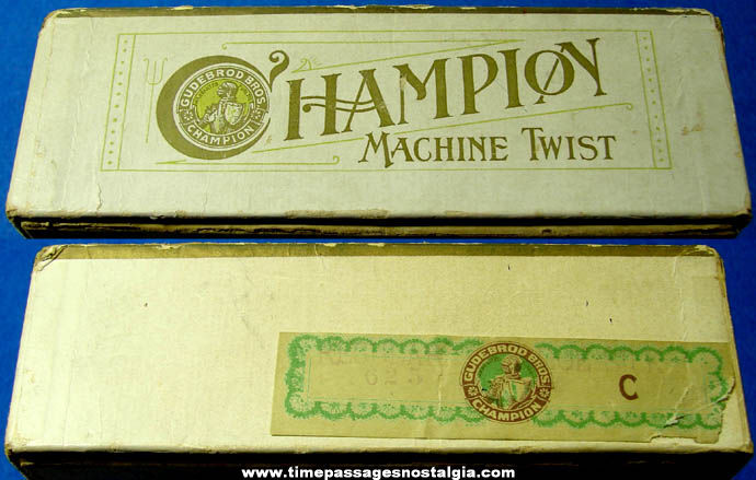 Old Gudebrod Brothers Champion Sewing Thread Advertising Box