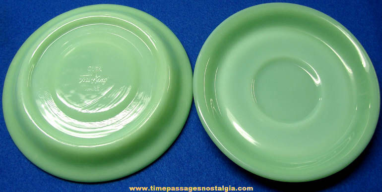 (10) Old Jadeite Green Fire King Oven Ware Saucer Plates