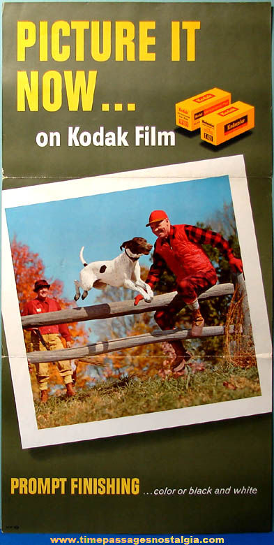 Old Kodak Film Advertising Autumn Hunting Scene Store Poster