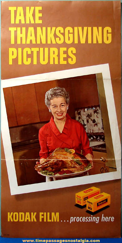 Old Kodak Film Advertising Thanksgiving Holiday Store Poster