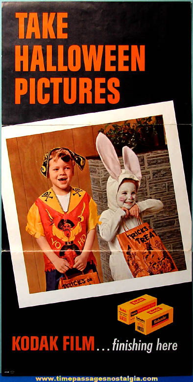 Old Kodak Film Advertising Halloween Holiday Store Poster