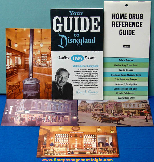 (6) Different 1965 Disneyland Paper Souvenir Items