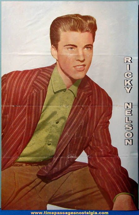 1950s Ricky Nelson Music Magazine Color Centerfold Poster