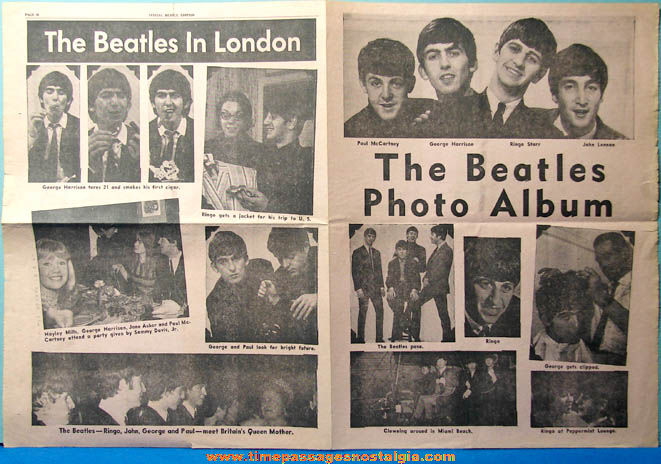 1964 Beatles Photo Album Newspaper Supplement Insert