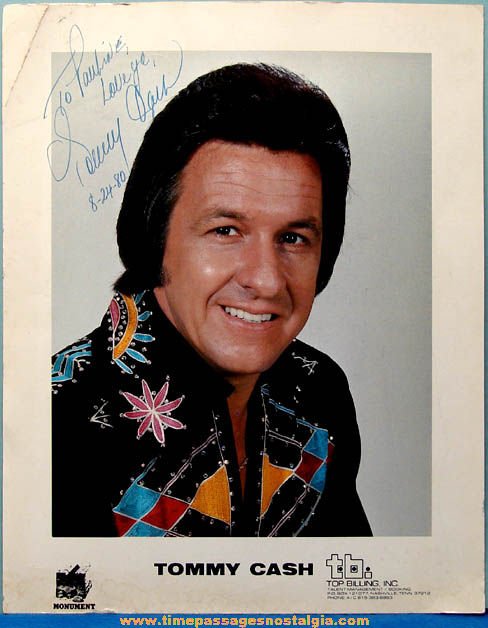 1980 Tommy Cash Autographed Publicity Color Photograph