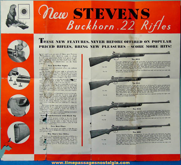 Old Stevens Rifle Advertising Brochure With Frank Buck