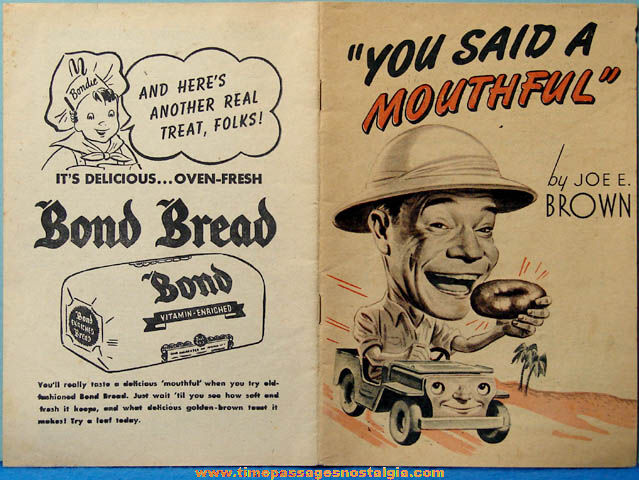 1944 Comedian Joe E. Brown Advertising Premium Booklet