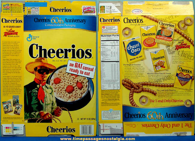 Cheerios Lone Ranger 60th Anniversary Commemorative Cereal Box