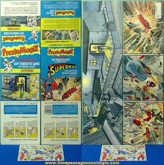 (2) 1970s Superman Picture Magic Dry Transfer Game Kits