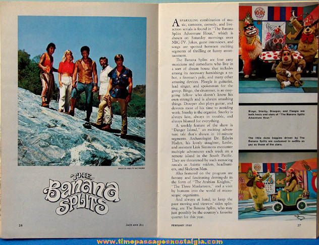 February 1969 Jack & Jill Magazine With The Banana Splits