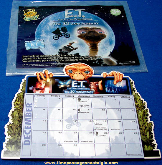 Unused 2003 20th Anniversary ET The Extra Terrestrial Premium Calendar With Cover