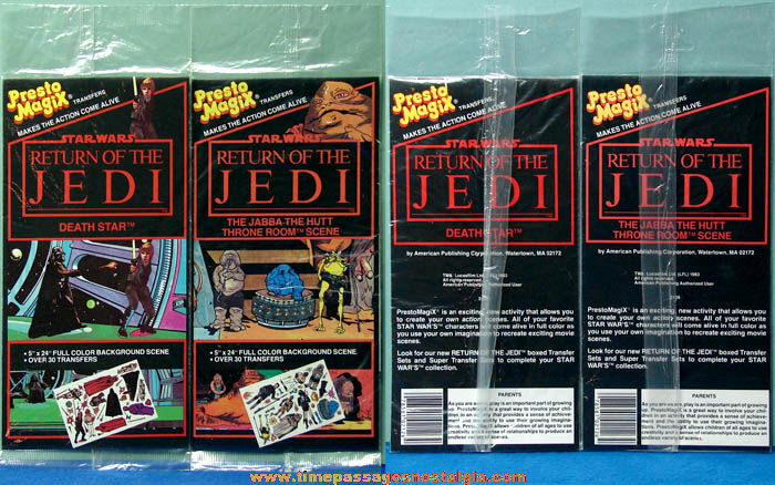 (2) Different Unopened 1983 Star Wars Presto Magix Transfer Kits