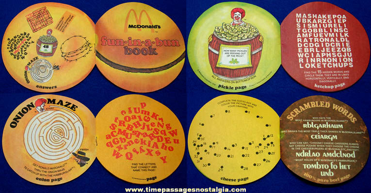 Unused 1978 McDonald’s Restaurant Advertising Premium Fun In A Bun Puzzle and Game Book