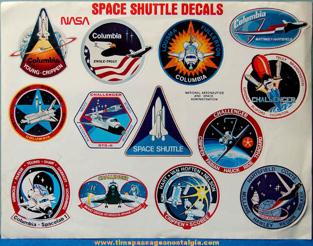 (37) Different Colorful NASA Apollo & Space Shuttle Flight Decal Stickers