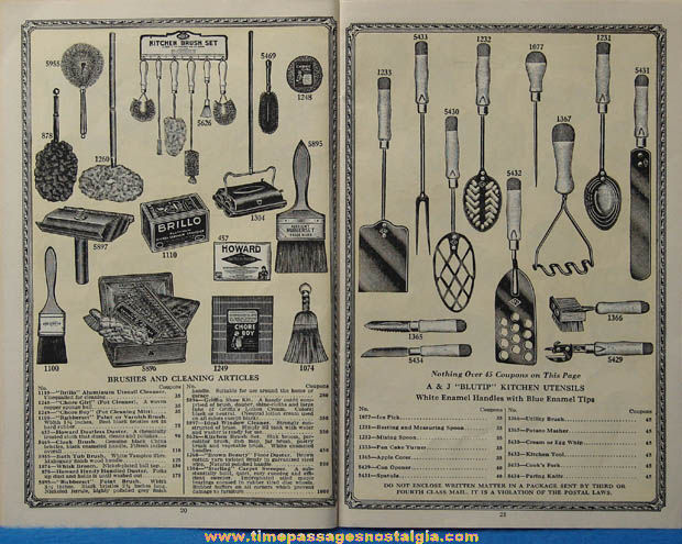 1930 - 1931 United Profit Sharing Coupons Advertising Premium Merchandise Catalog