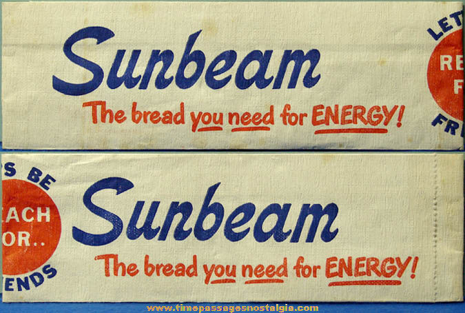 Colorful Old Printed Sunbeam Bread Advertising Employee Paper Hat