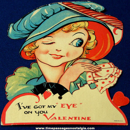 Colorful Old Unused Mechanical Valentine Greeting Card