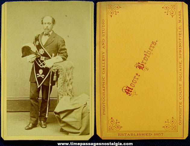 Old Cabinet Photograph of a Man with Masonic Regalia