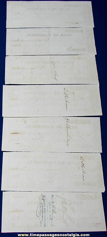 (7) Historic 1863 - 1864 Cazenovia New York Bank Checks