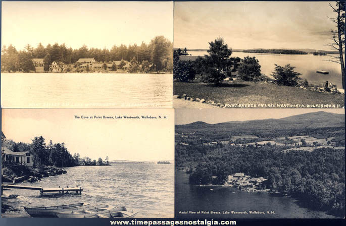 (4) Different Old Unused Lake Wentworth Wolfeboro New Hampshire Post Cards