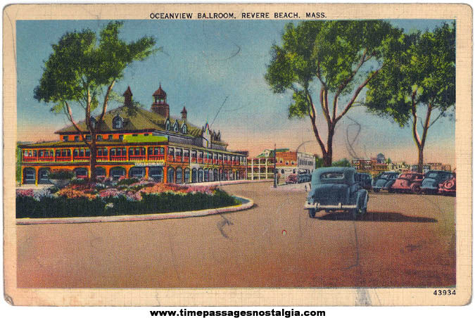 Colorful 1939 Revere Beach Massachusetts Post Card