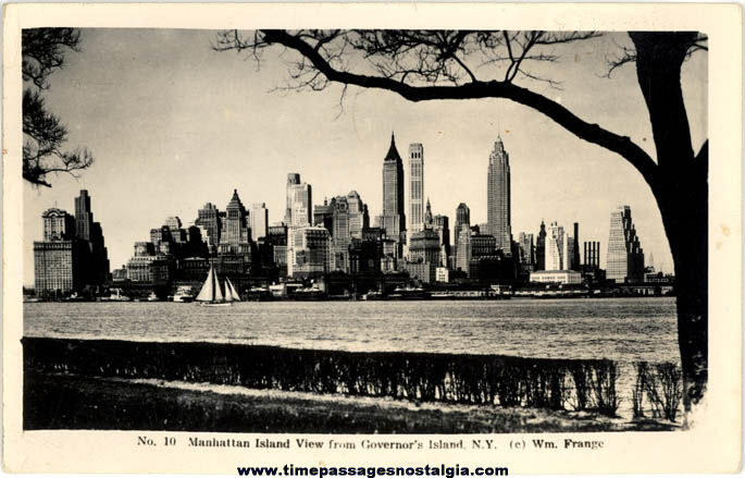 1944 New York City Skyline Real Photo Post Card