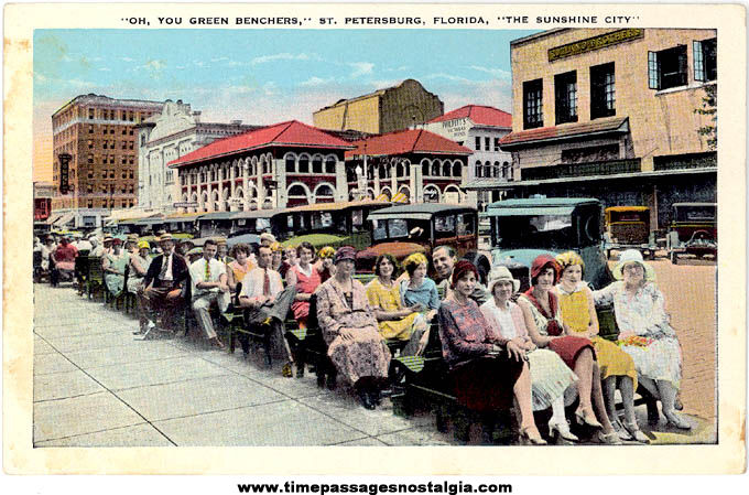 Colorful Old Unused Downtown St. Petersburg Florida Post Card