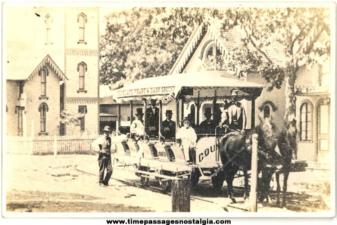 Old Unused Martha’s Vineyard Massachusetts Horse Drawn Street Car or Trolley Real Photo Post Card