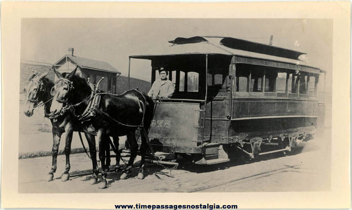 Old Pittsburgh Pennsylvania Horse Drawn Street Car or Trolley Photograph