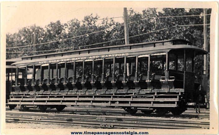 Old New York New Haven & Hartford Open Air Street Car Photograph