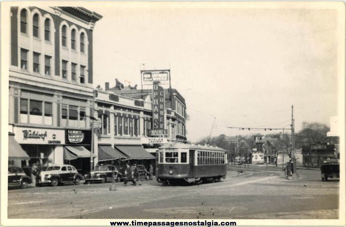 Old Dorchester Massachusetts Downtown & Electric Street Car Photograph