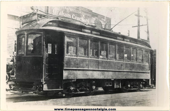 Old Boston & Worcester Massachusetts Electric Street Car #45 Photograph