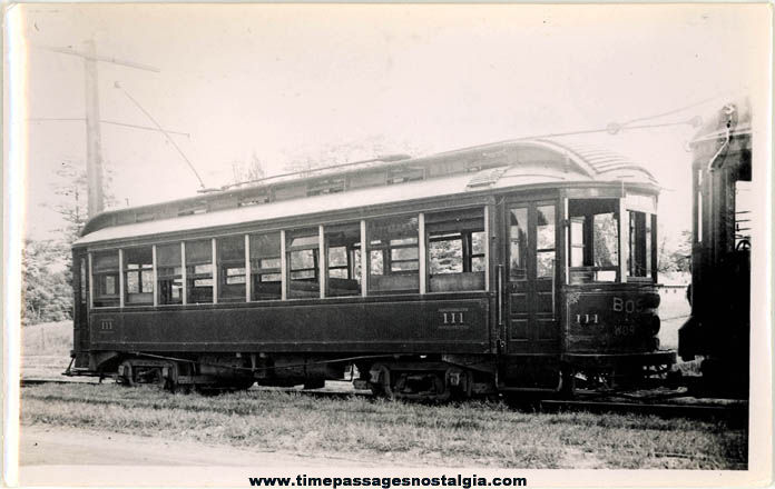 Old Boston & Worcester Massachusetts Electric Street Car #111 Photograph