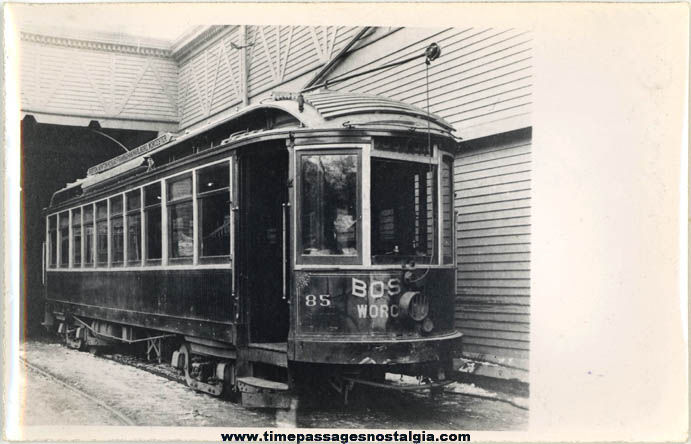 Old Boston & Worcester Massachusetts Electric Street Car #85 Photograph