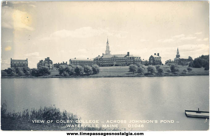 Old Unused Colby College Waterville Maine Real Photo Post Card