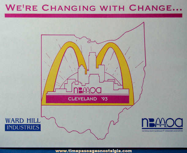 ©1993 McDonald’s Restaurant NBMOA Advertising Place Mat Press Proof