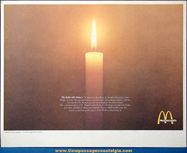 (5) Colorful 1980s McDonald’s Restaurant Advertising Place Mat Press Proofs