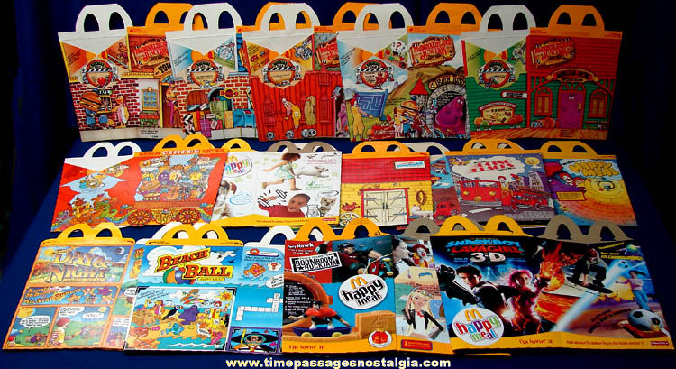 (14) Different ©1981 - 2005 Unused McDonald’s Restaurant Advertising Happy Meal Boxes