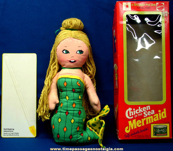 Boxed 1974 Chicken of the Sea Mermaid Advertising Character Shoppin’ Pal Doll